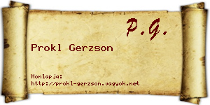 Prokl Gerzson névjegykártya